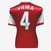 Patrick Vieira Signed Arsenal Football Shirt - Retro Home